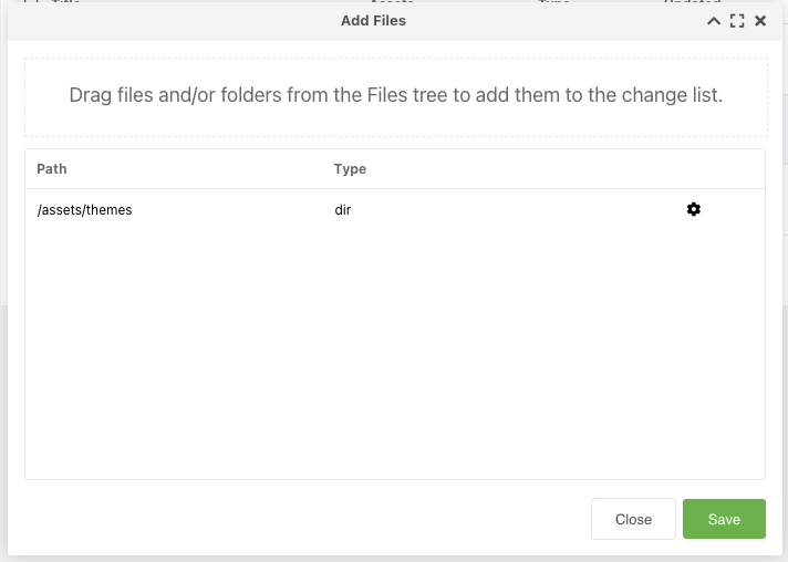 Add Files Window Add Files Window