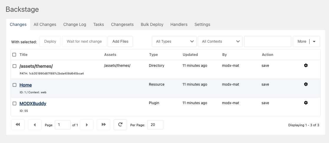 Changes Tab Changes Tab